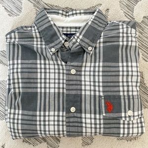 Men’s Gray & White Checked Shirt